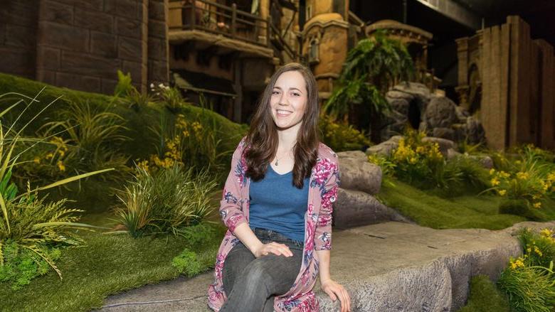 Penn State graduate Haleigh Swansen at at Sight and Sound Theatres in Lancaster.